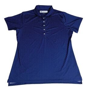 Donald Ross Women’s Core Blue Print Polo Size L Golf Tennis